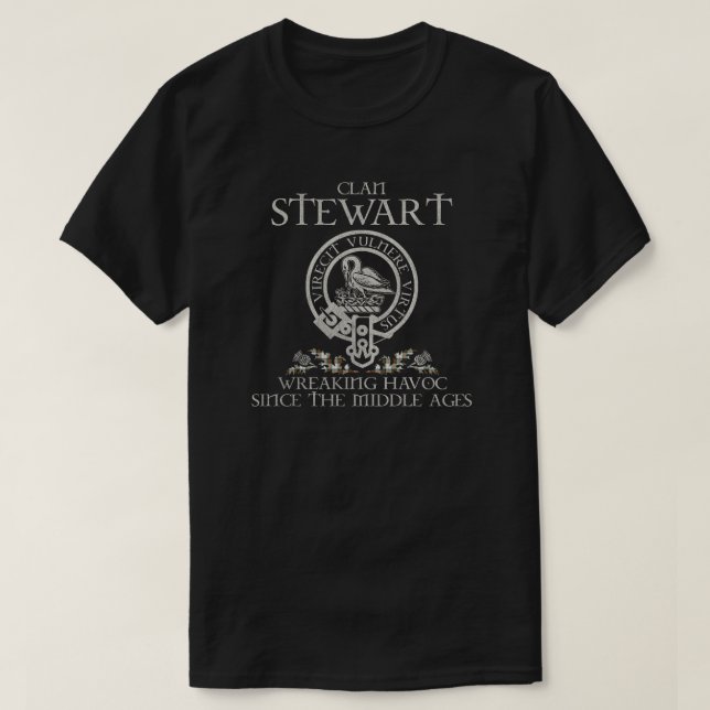 Camiseta Stewart Victoria Clan escudo Scottish apellido tar (Diseño del anverso)