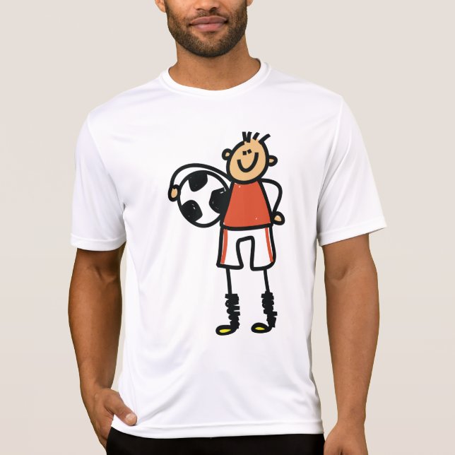Camiseta Stick Figure Soccer Boy Football Player (Anverso)