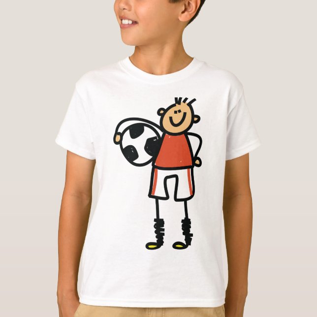 Camiseta Stick Figure Soccer Boy Football Player (Anverso)