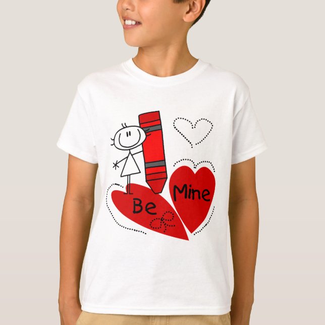 Camiseta Stick Girl Be Mine Valentine (Anverso)