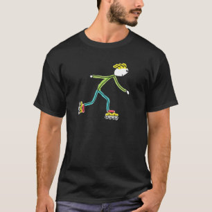 Camiseta Stickman de patinaje en línea