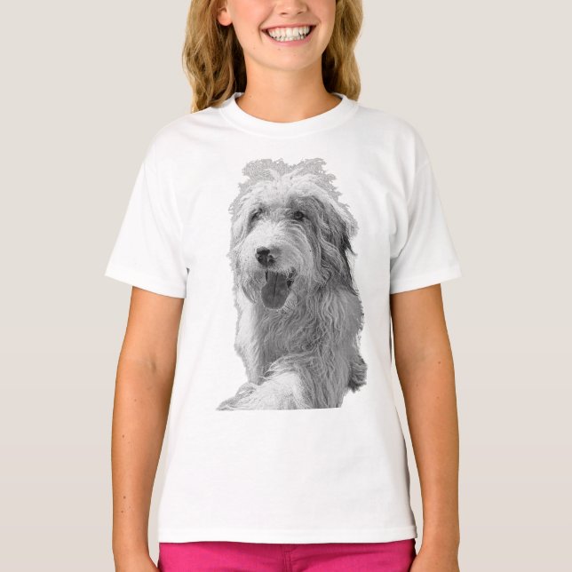 Camiseta Stillness in Motion – Monochrome Dog Portrait (Anverso)