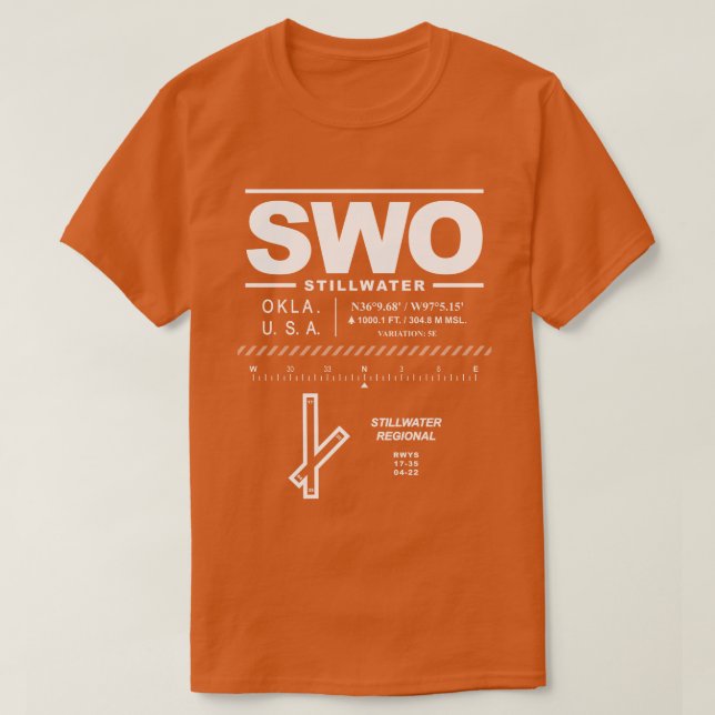 Camiseta Stillwater Regional Airport SWO T-Shirt (Diseño del anverso)