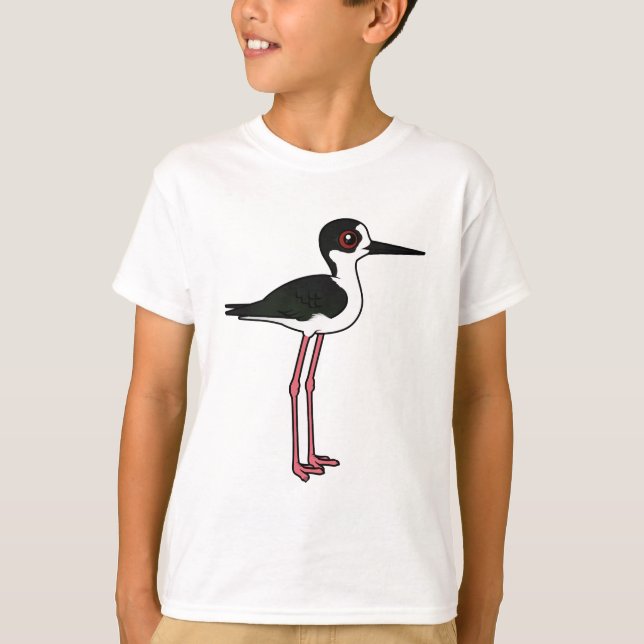 Camiseta Stilt de ala negra (Anverso)