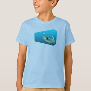 Camiseta ¡Stingray en movimiento! Fondo azul de degradado d