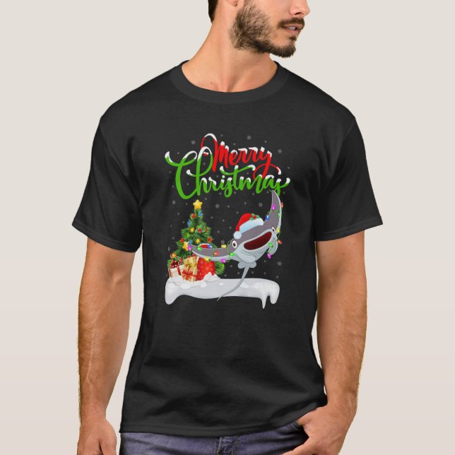 Camiseta Stingray Fish Lover Xmas Iluminando Stingray Chris (Anverso)