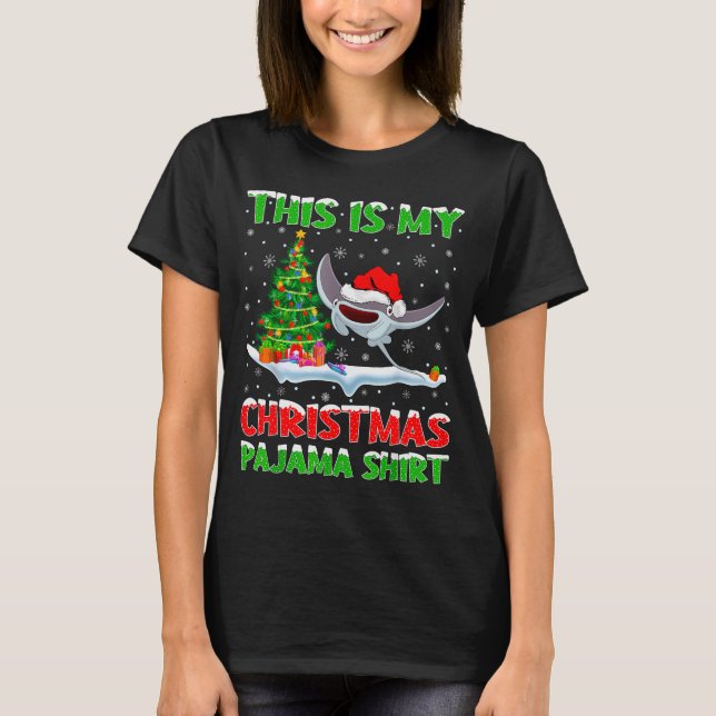Camiseta Stingray Fish Xmas Tree Lights This Is My Christma (Anverso)