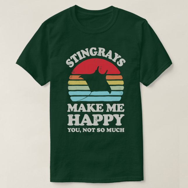 Camiseta Stingrays Make Me Happy Sunset Retro (Diseño del anverso)