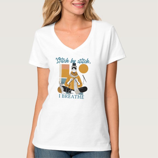 Camiseta Stitch by Stitch I Breathe – Frase emocional para  (Anverso)