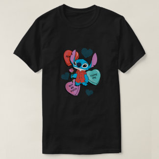Camiseta Stitch Funny Candy Hearts El día de San Valentín