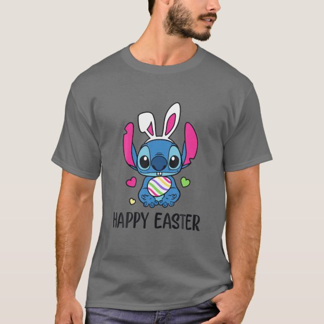 Camiseta Stitch With Easter Bunny Happy Easter (Anverso)