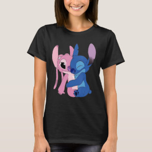 Camiseta Stitch Y Angel Hug Classic