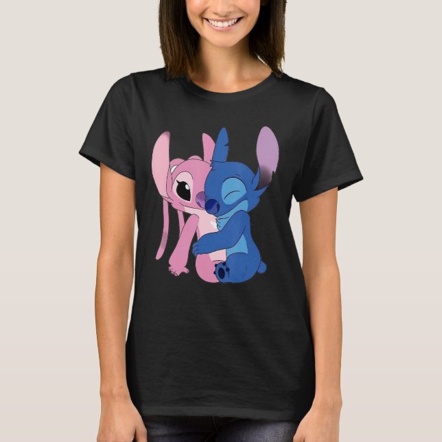 Camiseta Stitch Y Angel Hug Classic (Anverso)
