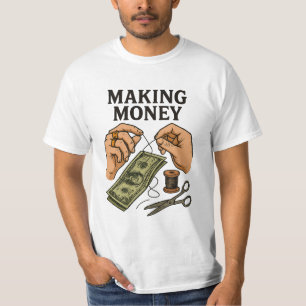 Camiseta Stitling Money - Arte Fortune hecho a mano