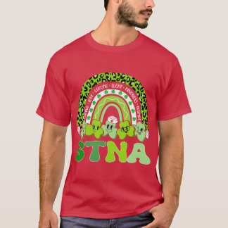 Camiseta STNA St Patricks Day Rainbow Boho Retro Nurse funn