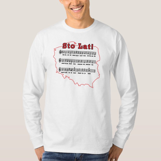 Camiseta ¡Sto Lat! Mapa de canciones polacas (Anverso)