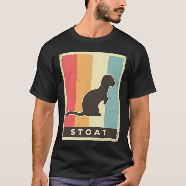 Camiseta Stoat Vintage Retro Poster Animal (Anverso)