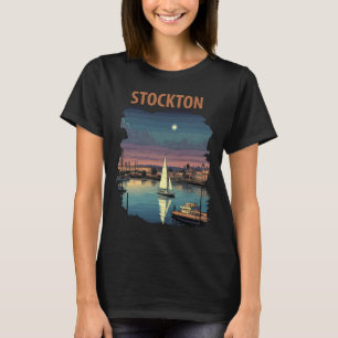 Camiseta Stockton California Marina Noche Viaje