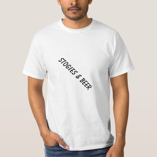 Camiseta stogies y cerveza (Anverso)