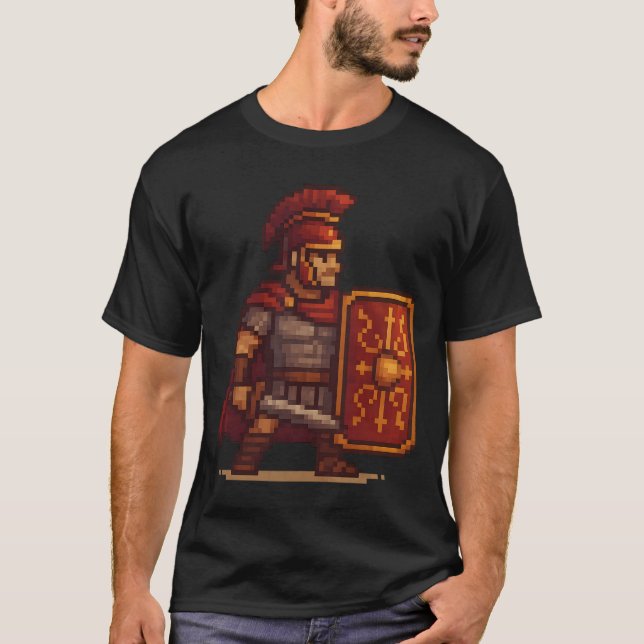 Camiseta Stolzer Zenturio – Römischer Legionär in Pixelart (Anverso)