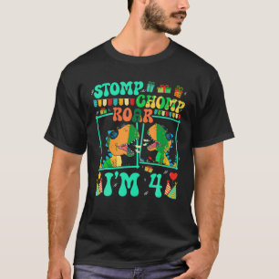 Camiseta Stomp Chomp Roar I m 4 Guitar Dinosaur Kid 4Bir
