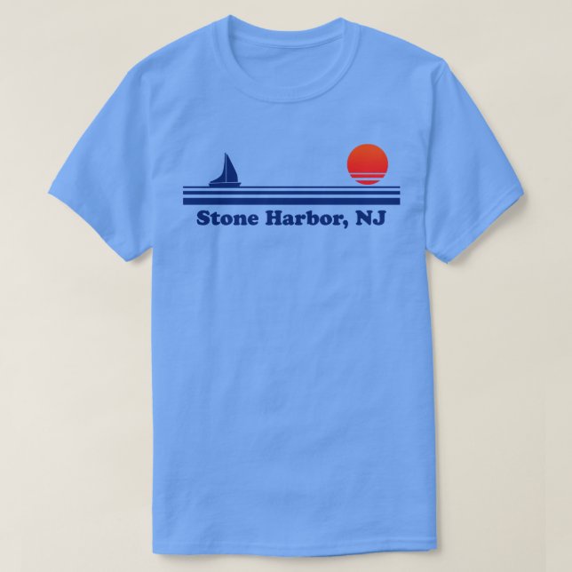 Camiseta Stone Harbour NJ Sailboat Sunrise (Diseño del anverso)