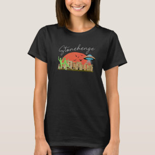 Camiseta Stonehenge England Souvenir Alien & Flying Saucer