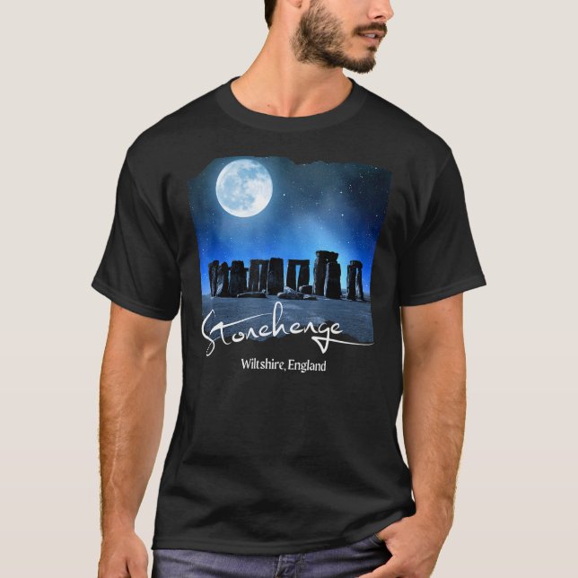 Camiseta Stonehenge England Souvenir Stonehenge De Noche (Anverso)