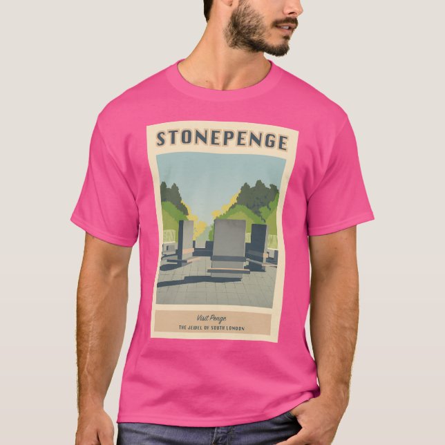 Camiseta Stonepenge Vintage Travel Poster (Anverso)