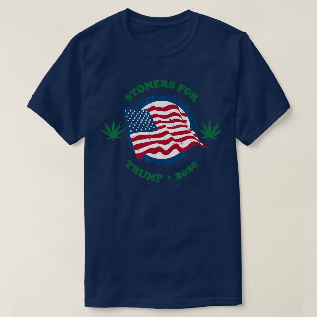 Camiseta Stoners Por Trump 2020 Weed American Flag Republic (Diseño del anverso)