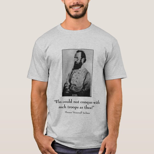 Camiseta Stonewall Jackson y cita - gris (Anverso)