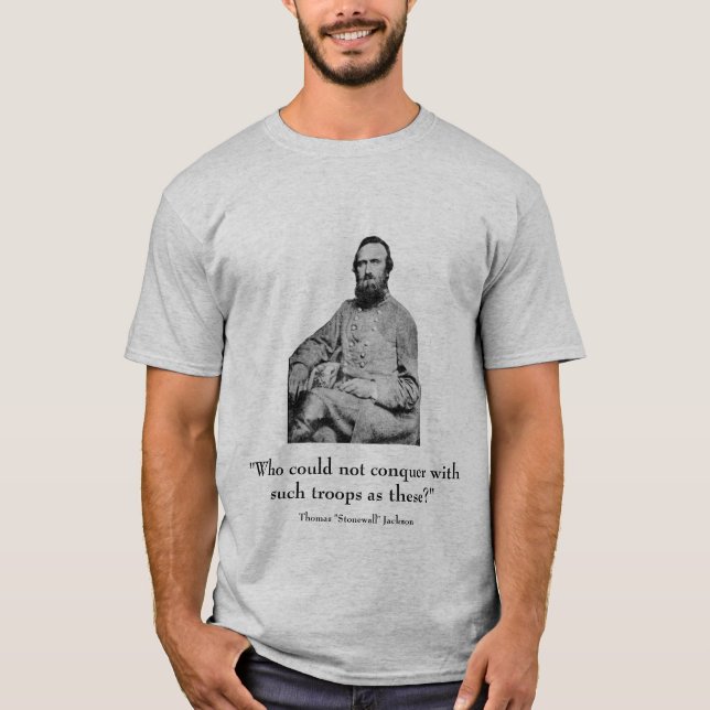 Camiseta Stonewall Jackson y cita - gris (Anverso)