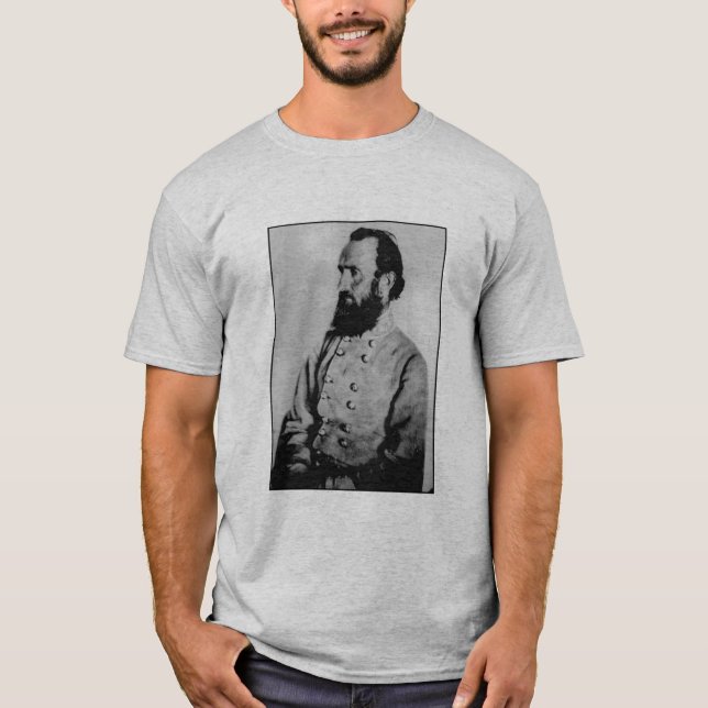 Camiseta Stonewall Jackson y cita - gris (Anverso)
