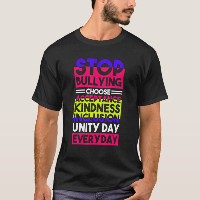 Camiseta Stop Bullying Choose Acceptance Kindness Inclusion (Anverso)