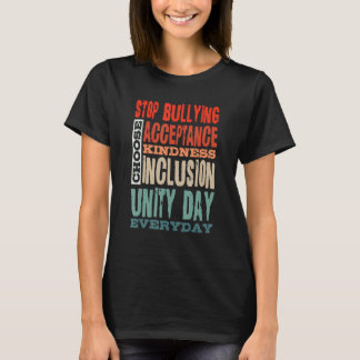 Camiseta Stop Bullying Choose Acceptance Kindness Inclusion