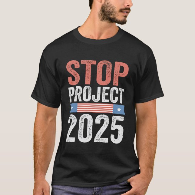 Camiseta Stop Project 2025 Patrocinio estadounidense de Tru (Anverso)