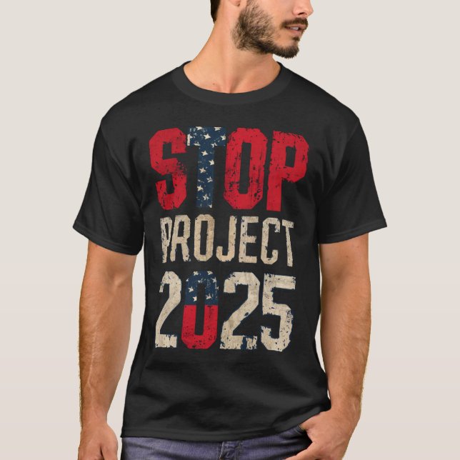 Camiseta Stop Project 2025 Trump Biden Vintage (Anverso)