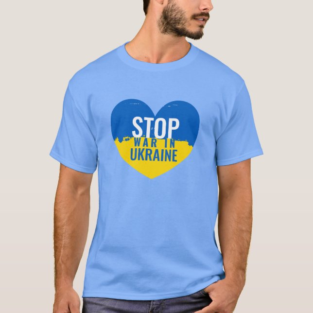Camiseta Stop War in Ukraine. I support Ukraine. (Anverso)