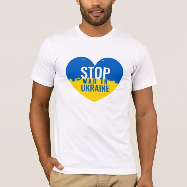 Camiseta Stop War in Ukraine. I support Ukraine. (Anverso)