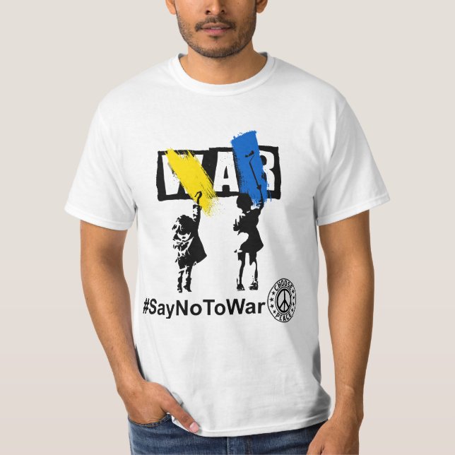 Camiseta Stop War , Say No to War ,I Stand with Ukraine  (Anverso)