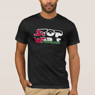 Camiseta Stop Wars Palestine Flag texto Diseño de tipografí