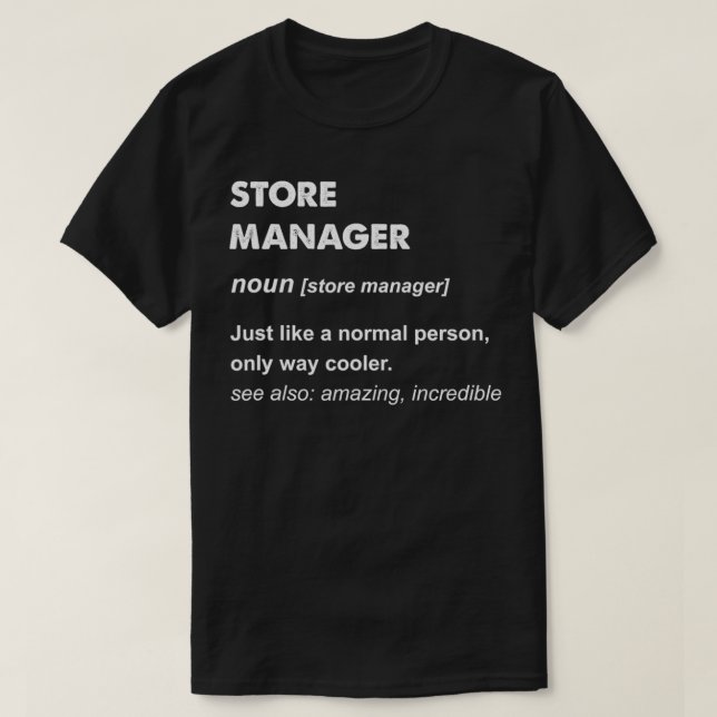 Camiseta Store Manager  (Diseño del anverso)