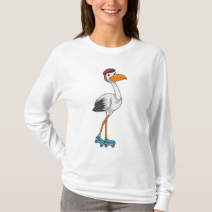 Camiseta Stork como patinador en línea con patines de patin