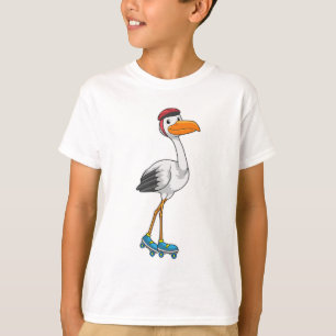 Camiseta Stork como patinador en línea con patines de patin