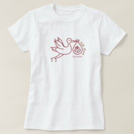 Camiseta Stork llevando Baby-Baby Shower