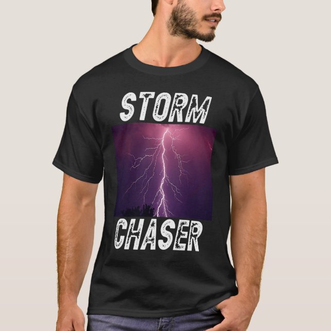 Camiseta Storm Chaser Lightning Weather Image (Anverso)