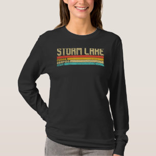 Camiseta Storm Lake Iowa Vintage Gracioso Camping Summ