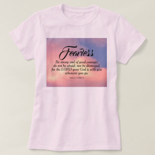 Camiseta Stormy Pink Sky Photo Be Not Afre Bible Verse