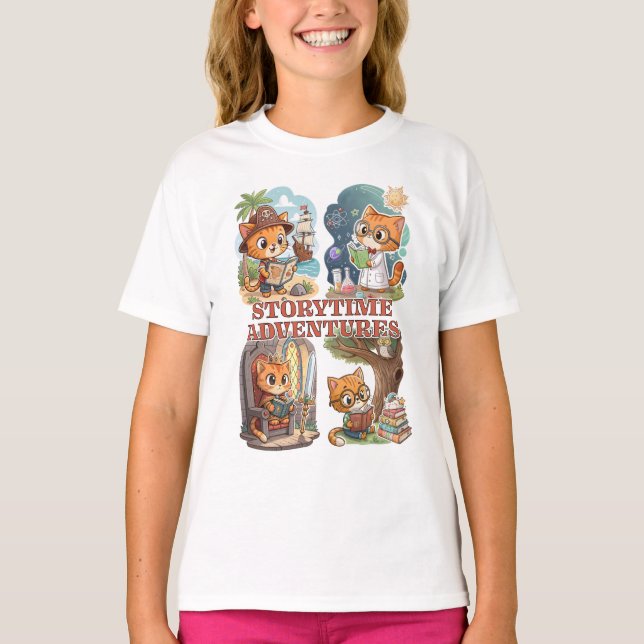 Camiseta Storytime Adventures – A Journey Through Books (Anverso)