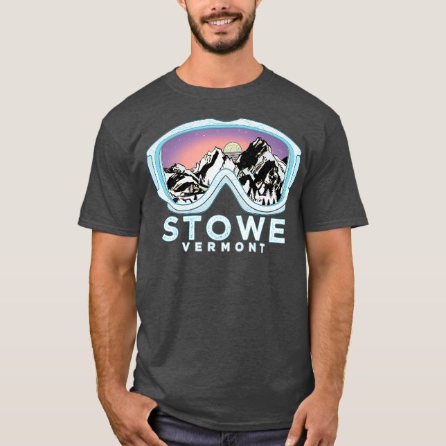 Camiseta Stowe Ski Design Stowe VT Skiting Snow Gift (Anverso)